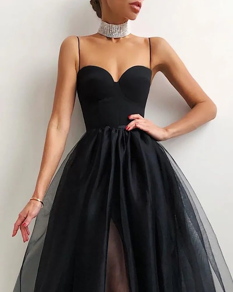 Robe de Cocktail en Tulle pour Femme, Tenue de Soirée Élégante,