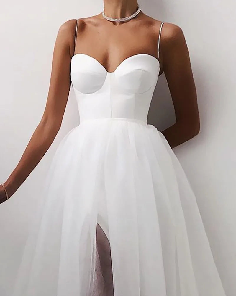 Robe de Cocktail en Tulle pour Femme, Tenue de Soirée Élégante,