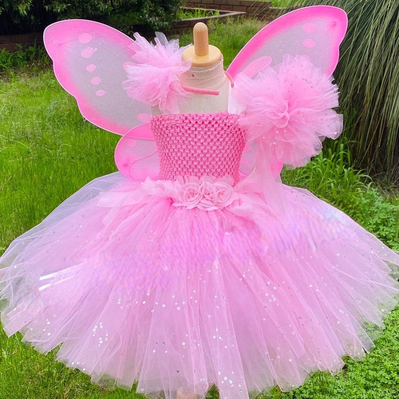 Dress Kids Glitter Tutu Flower Dresses