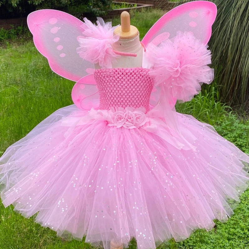 Dress Kids Glitter Tutu Flower Dresses