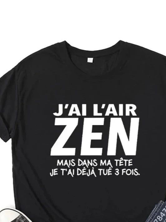 T-shirt Graphique pour Fille, Lettre France, J'Ai l'air,