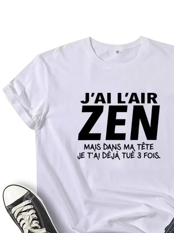 T-shirt Graphique pour Fille, Lettre France, J'Ai l'air,