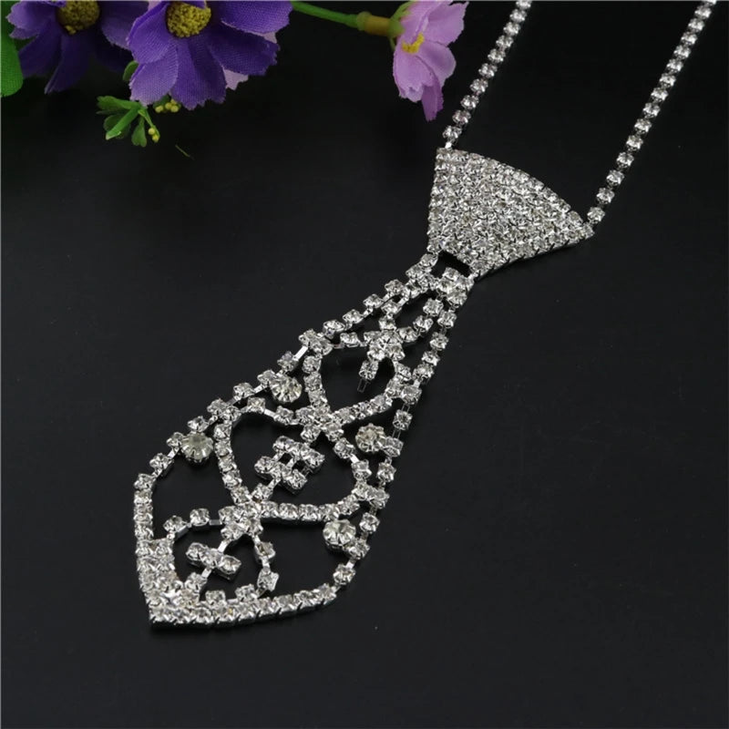 Collier à paillettes Sexy pour femmes, cravate avec chaîne réglable, bijoux