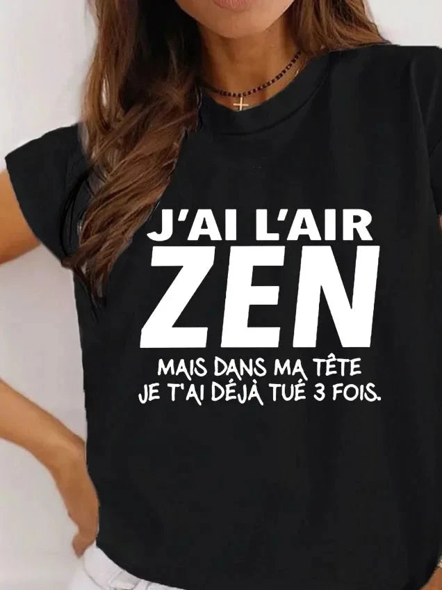 T-shirt Graphique pour Fille, Lettre France, J'Ai l'air,