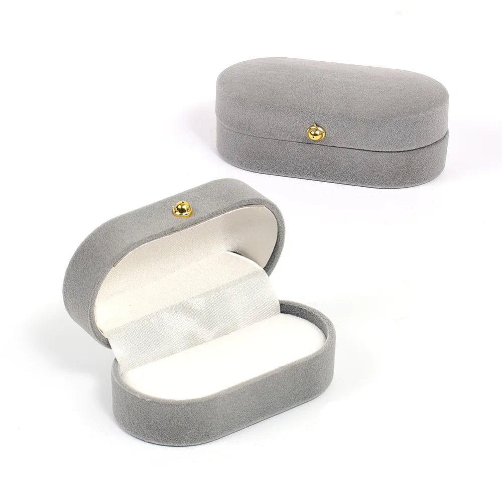 Boîte velours de luxe pour couple, porte boucles d'oreilles à double anneaux, présentoir de mariage,