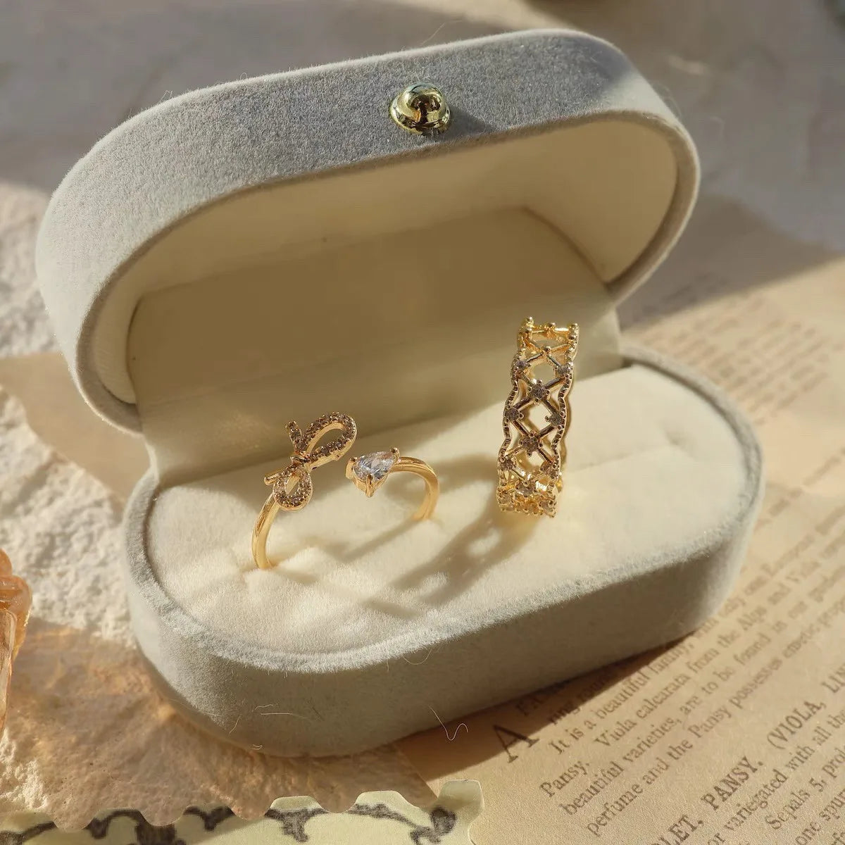 Boîte velours de luxe pour couple, porte boucles d'oreilles à double anneaux, présentoir de mariage,