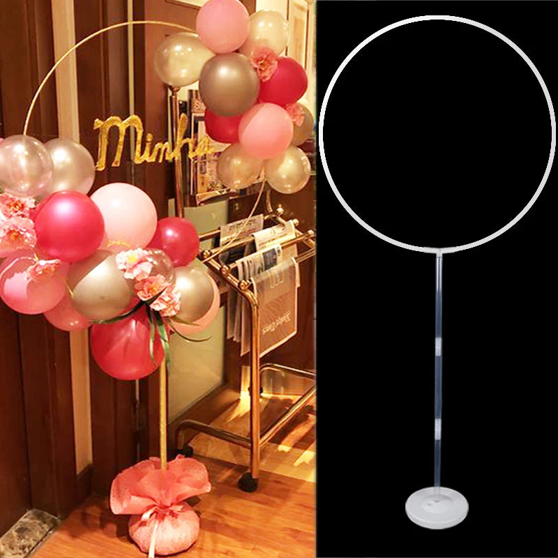 1set Round Balloons Stand Holder Plastic Balloon Arch Frame For Baby Shower