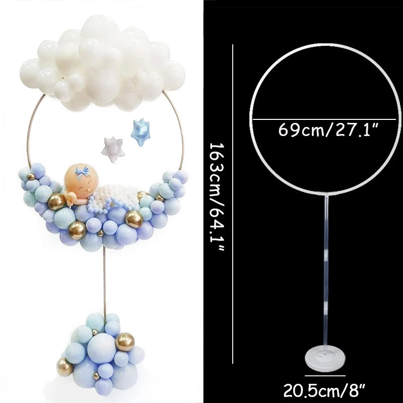 1set Round Balloons Stand Holder Plastic Balloon Arch Frame For Baby Shower