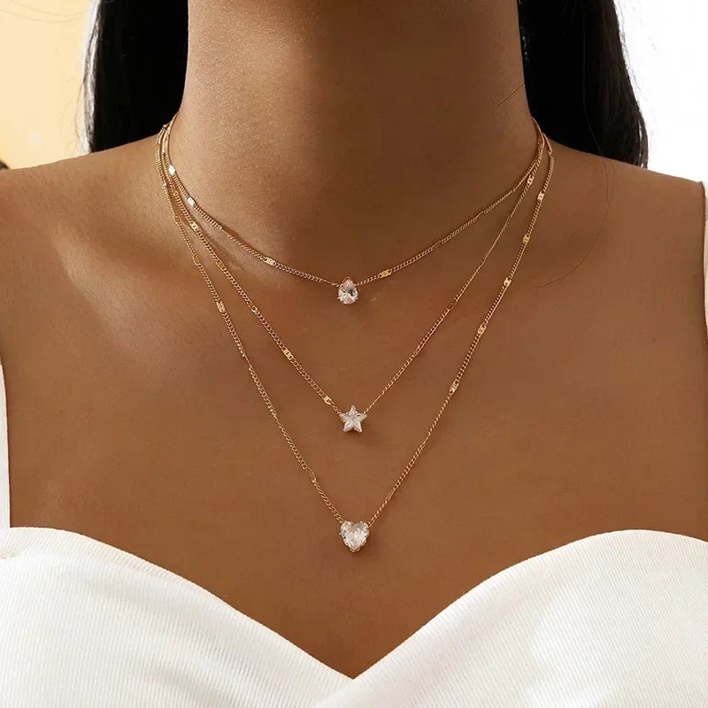 Collier de perles en or et argent pour femmes