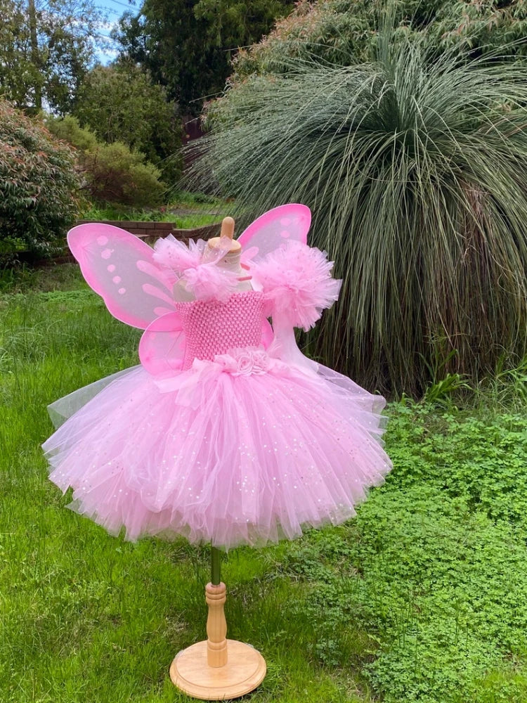 Dress Kids Glitter Tutu Flower Dresses